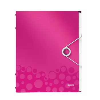 Leitz WOW PP Ringbuch mit 6 Tabs, A4, Polypropylen (PP), Metallic, Pink, 200 Blatt, 260 mm, 17 mm