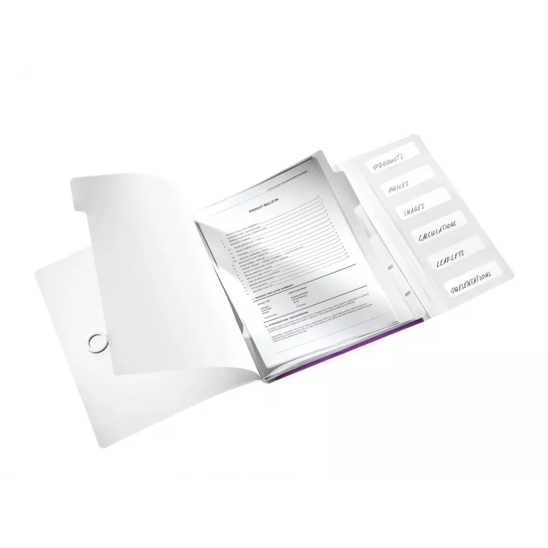 Leitz WOW PP Trennblätter-Buch, 6 Trennblätter, A4, Polypropylen (PP), Metallic, Lila, 200 Blatt, 260 mm, 17 mm