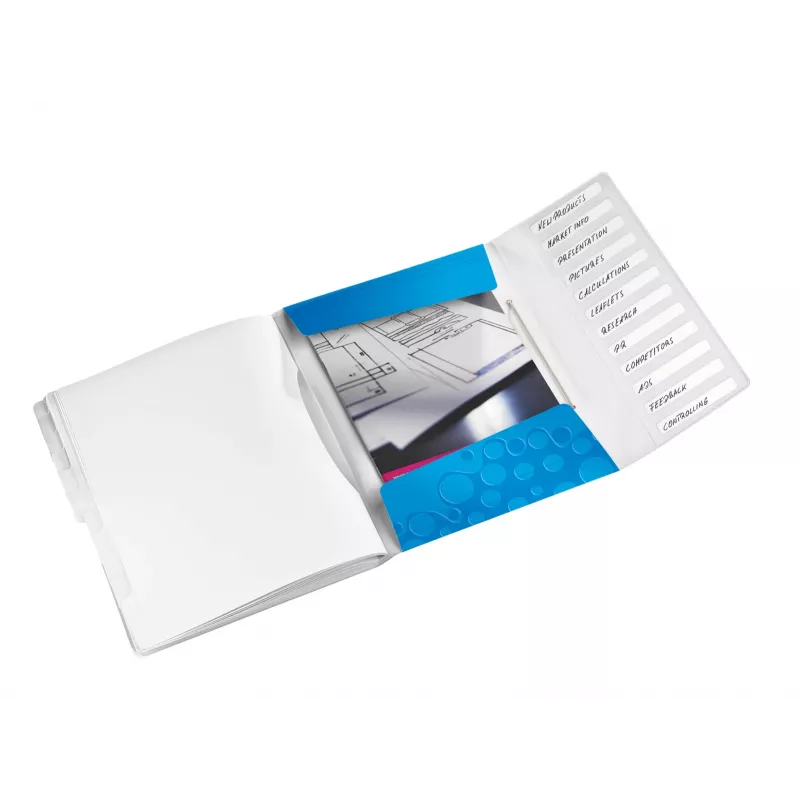 Leitz Registerbuch WOW PP 12 Tabs, A4, Polypropylen (PP), Blau, Metallic, 200 Blatt, 265 mm, 17 mm