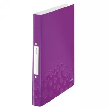 Leitz Ringbinder WOW PP A4 2RR/25mm, A4, Rundring, Polypropylen (PP), Metallic, Violett, Weiß, 190 Blatt