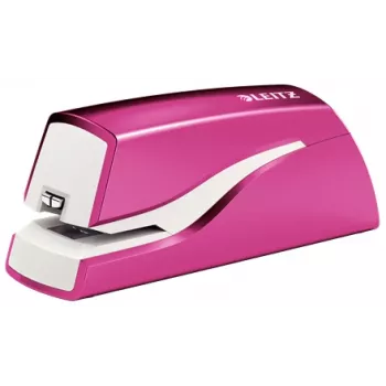 Leitz NeXXt Heftgerät batteriebetrieben WOW 5566, 10 Blatt, 1 cm, Kunststoff, Pink, Weiß, Batterie, 50 mm