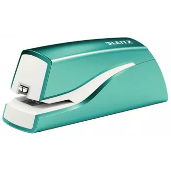 Leitz NeXXt Heftgerät batteriebetrieben WOW 5566, 10 Blatt, 1 cm, Kunststoff, Blau, Weiß, Batterie, 50 mm