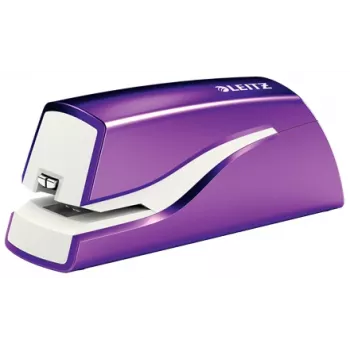 Leitz NeXXt Heftgerät batteriebetrieben WOW 5566, 10 Blatt, 1 cm, Kunststoff, Lila, Weiß, Batterie, 50 mm