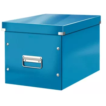 Leitz Box Click & Store WOW Cube Große Aufbewahrungsbox, Aufbewahrungsbox, Blau, Rechteckig, Karton, Monochromatisch, Innenbereich