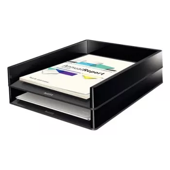 Leitz Briefablage Dual Colour, Kunststoff, Schwarz, A4, A4, Broschüre, Katalog, Umschlag, Flachmappe, Ordner, Brief, Papier, 267 mm