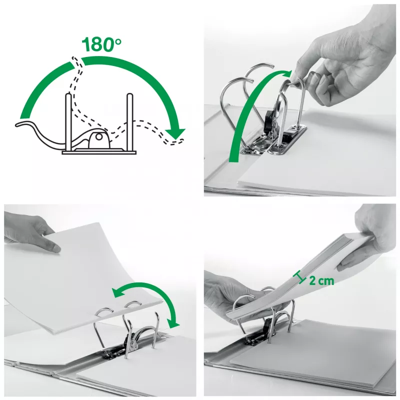 Leitz Ordner Active PP WOW A4/80mm, A4, D-Ring, Aufbewahrung, Polyfoam, Weiß, 500 Blatt