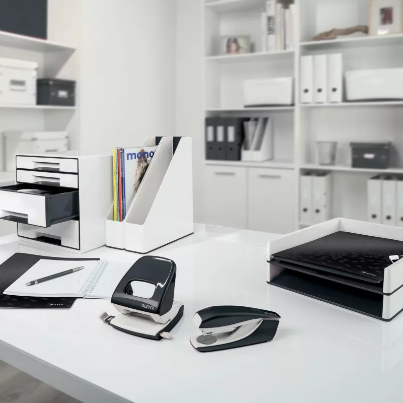 Leitz Hebelordner Active PP WOW A4/80 mm, A4, D-Ring, Aufbewahrung, Polyfoam, Schwarz, 500 Blatt