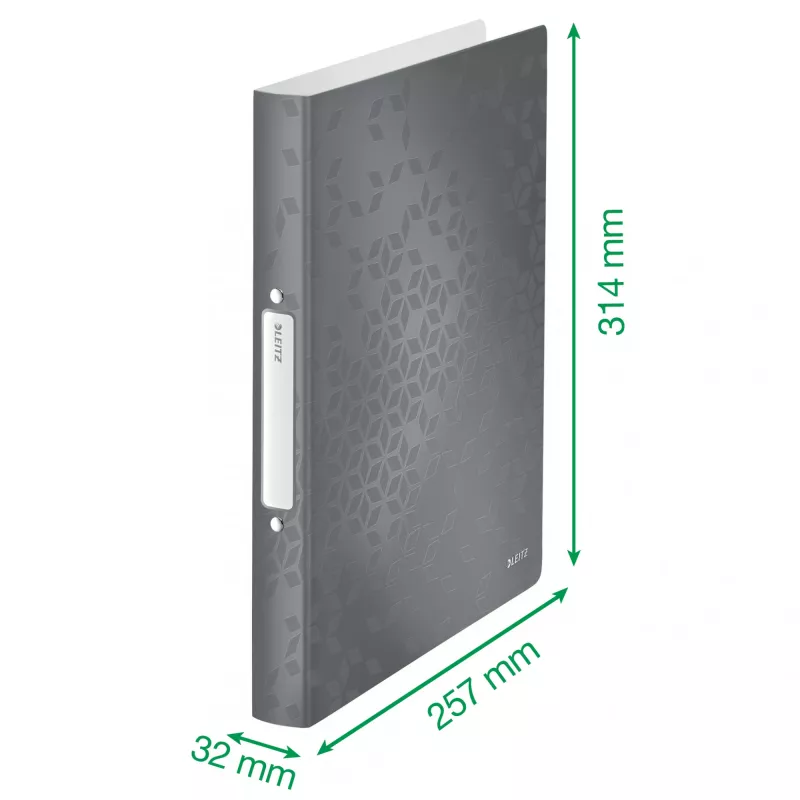 Leitz Ringbinder WOW PP A4 2RR/25mm, A4, Rundring, Polypropylen (PP), Gelb, 190 Blatt, 80 g/m²
