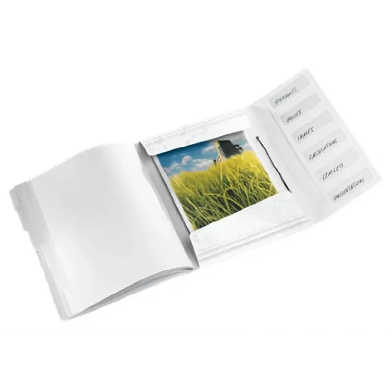 Leitz WOW PP Trennblätter-Schnellhefter 6-fach, herkömmliche Hängemappe, A4, Polypropylen (PP), Weiß, glänzend, 200 Blatt