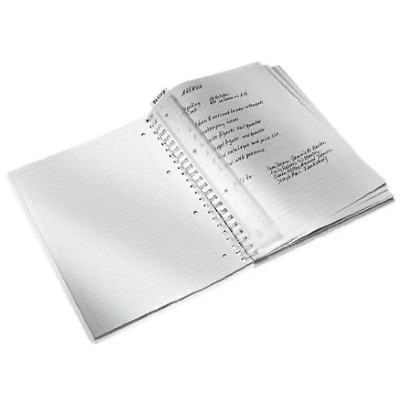 Leitz WOW Notizbuch A4 liniert, Spiralbindung mit PP-Cover, Monochromatisch, Schwarz, A4, 80 Blatt, 80 g/m², Softcover