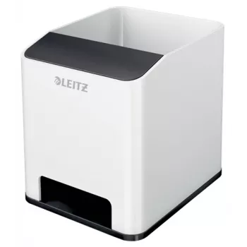 Leitz Sound Pen Holder WOW, Schwarz, Weiß, Polystyrol, 90 mm, 101 mm, 100 mm, 140 g