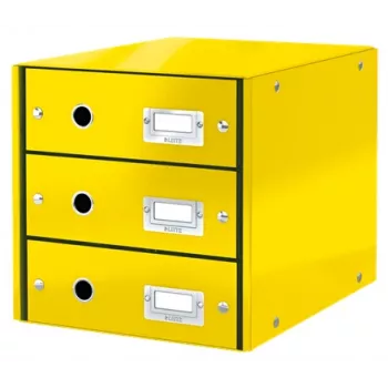 Leitz Click & Store WOW Schubladenschrank (3 Schubladen), Gelb, Karton, 2,21 kg, 1 Stück