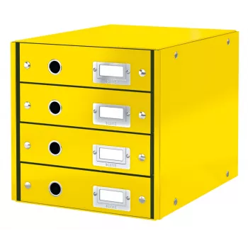 Leitz Click & Store WOW Schubladenschrank (4 Schubladen), Gelb, Karton, 286 mm, 282 mm, 2,49 kg, Deutschland