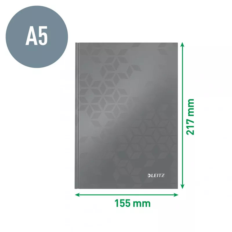 Leitz Notebook WOW A5 liniert mit Hardcover 90g/80 Blatt, Muster, Grün, A5, 80 Blatt, 80 g/m², Liniertes Papier