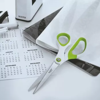 Leitz WOW Titanium Büroschere 205 mm, Erwachsene, Gerader Schnitt, Einzeln, Grün, Weiß, Edelstahl, Büroschere