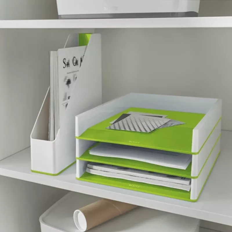 Leitz Zeitschriftensammler WOW Dual Colour, Grün, Weiß, Kunststoff, A4, 73 mm, 318 mm, 272 mm