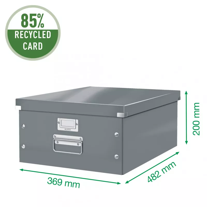 Leitz Click & Store WOW große Aufbewahrungsbox, Grün, Karton, 369 mm, 482 mm, 200 mm
