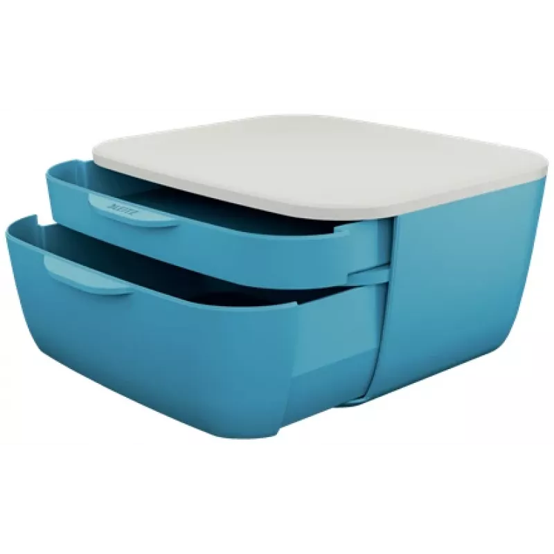 Leitz Cosy Schubladenschrank, 2 Schublade(n), Polystyrol (PS), Blau, Weiß, 1 Stück(e), 251 mm, 143 mm