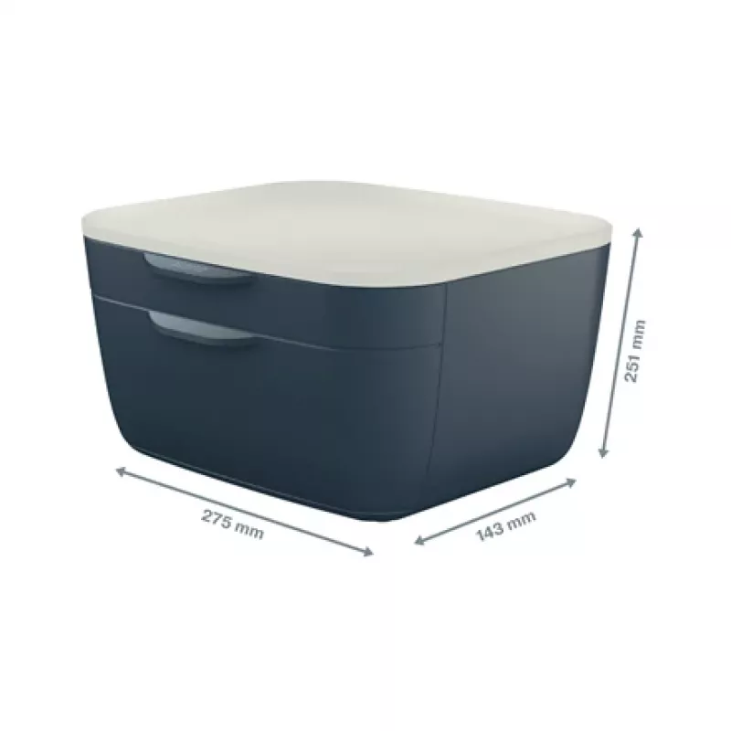 Leitz Cosy Schubladenschrank 53570089, 2 Schubladen, Grau/Hellgrau, A4