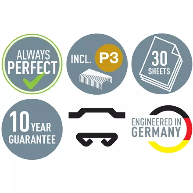 Leitz Cosy Heftgerät 30 Blatt, 30 Blatt, Schwarz, Standard-Clinch, 24/6, Metall, Kunststoff, 80 g/m²