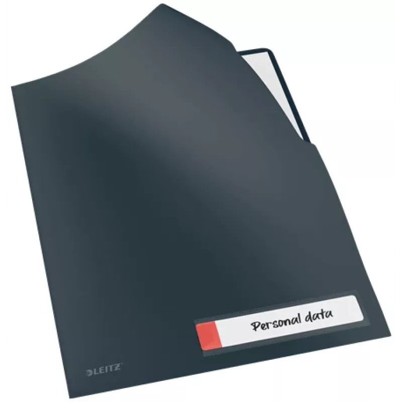 Leitz Cosy Privacy Folder, herkömmliche Aktenmappe, A4, Polypropylen (PP), Schwarz, Matt, Hochformat