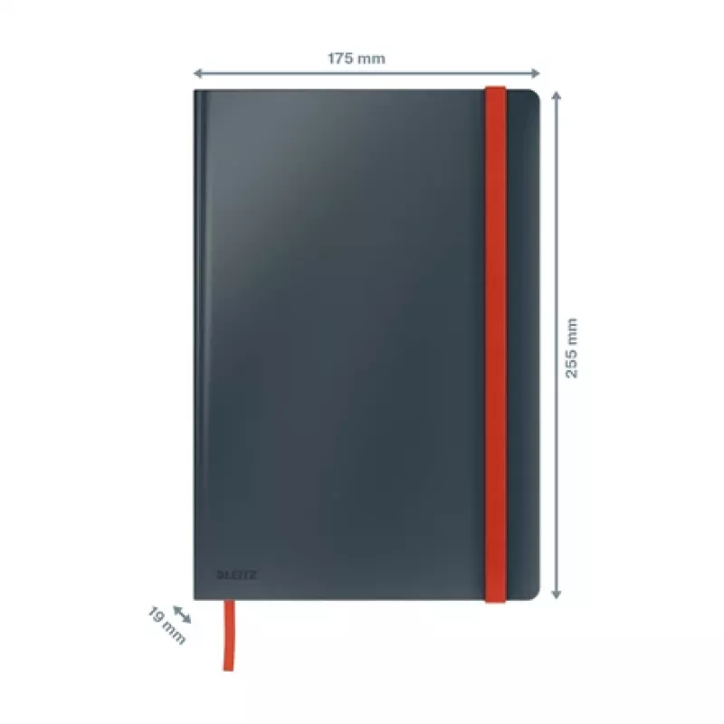 Leitz Cosy Notizbuch Soft Touch liniert mit Hardcover, Monochromatisch, Schwarz, B5, 80 Blatt, Matt, 100 g/m²