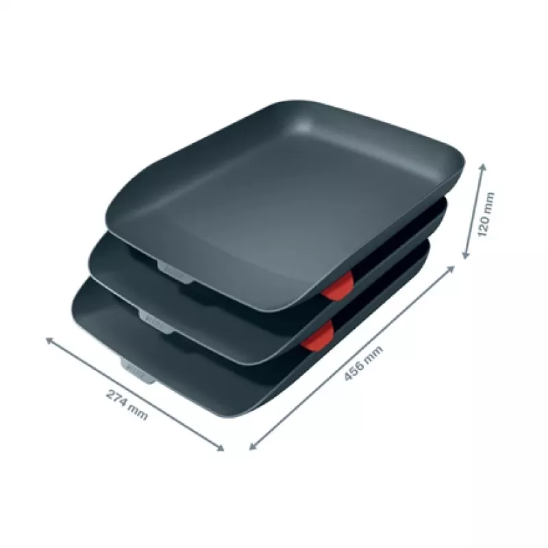 Leitz Cosy Briefablagen-Set, 3 Stück, A4, Polystyrol, grau (5358-20-89)