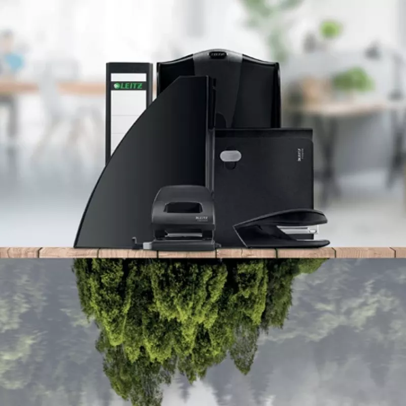 Leitz NeXXt Recycle Locher, 30 Blatt, Schwarz, Kunststoff, 8 cm, 5,5 mm, A6