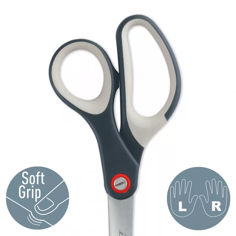 Leitz Cosy Titanium Büroschere 205 mm, Erwachsene, Gerader Schnitt, Einzeln, Grau, Edelstahl, Büroschere