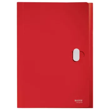 Leitz Recycle Erweiterbare Konzertina-Mappe, herkömmlicher Aktenordner, A4, Polypropylen (PP), Rot, Querformat, 250 Blatt