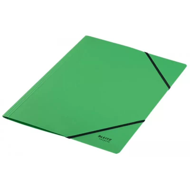 Leitz Recycle Kartonmappe mit Gummibändern, herkömmliche Aktenmappe, A4, Karton, Grün, Hoch-/Querformat, 250 Blatt