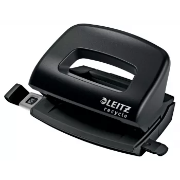 Leitz NeXXt Recycle Mini Locher, 10 Blatt, Schwarz, Kunststoff, 8 cm, 5,5 mm, A4