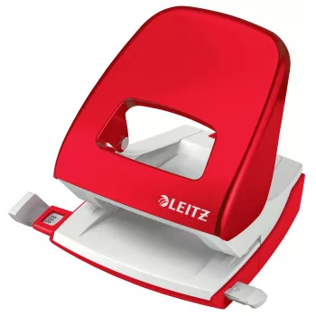 Leitz Locher WOW 5008 Metall 2-fach / 30 Blatt, 30 Blatt, Rot, Weiß, Metall, 8 cm, 5,5 mm, A6