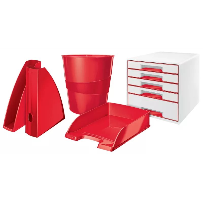 Leitz Zeitschriftenablage WOW, Rot, Kunststoff, A4, 75 mm, 258 mm, 312 mm