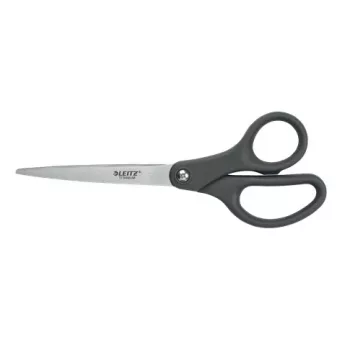 Leitz Titanium-Schere 180 mm, Erwachsene, gerader Schnitt, Grau, Satinstahl, Edelstahl, Büroschere, Polypropylen