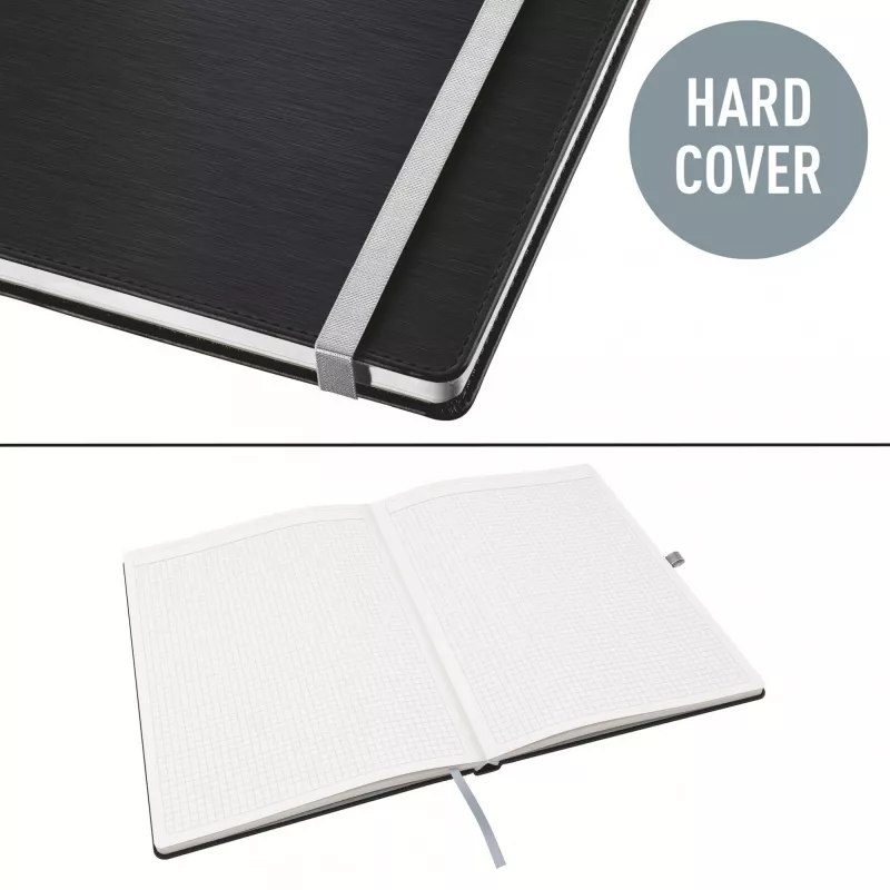Leitz Style Notizbuch A4 kariert mit Hardcover, Monochromatisch, Schwarz, A4, 80 Blatt, 100 g/m², kariertes Papier