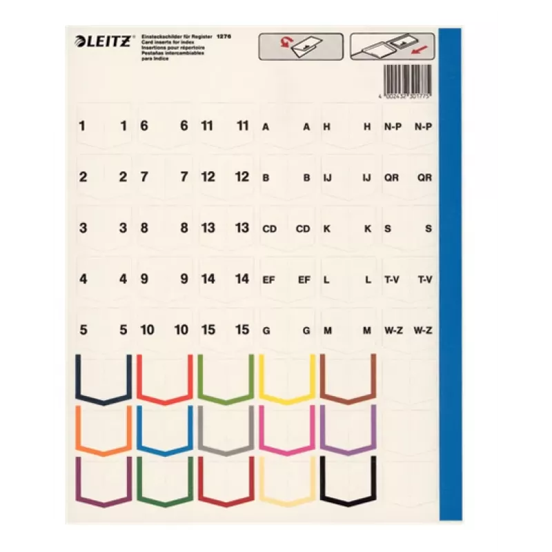 Leitz 12760000 Blanko-Tab-Index aus Kunststoff, Grau