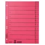 Leitz 16580025 Trennblätter A4 Überbreite, Manilakarton 230 g/m², Blanko-Registertaben, rot