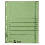 Leitz 16580055 Trennblätter A4 Überbreite, Manilakarton 230 g/m², Blanko-Registertaben, grün