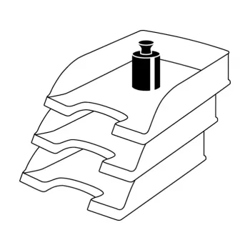 Leitz Plus Briefablage, Standard, Polystyrol, Schwarz, 255 mm, 357 mm, 70 mm, 280 g