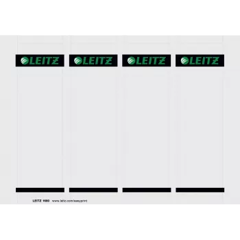 Leitz Rückenetikett, PC-bedruckbar, für LAF 180°, 80 mm, Beutel/100, Grau, Ordner, 25 Blatt, Karton, 130 g/m², 5,6 cm