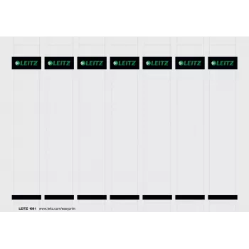 Leitz Rückenetiketten, PC bedruckbar, für LAF 180°, 50 mm, 175 Stück, Grau, Ordner, 25 Blatt, Karton, 130 g/m², 3,1 cm