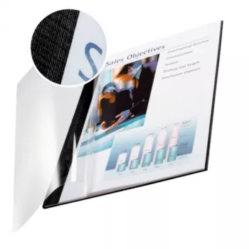 Leitz impressBIND Soft Cover 3,5 mm, A4, Schwarz mit transparenter Vorderseite, 35 Blatt