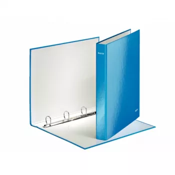 Leitz Ringbinder WOW laminiert A4+ 4DR/25mm, A4, Karton, Blau, 230 Blatt, 80 g/m², 2,5 cm