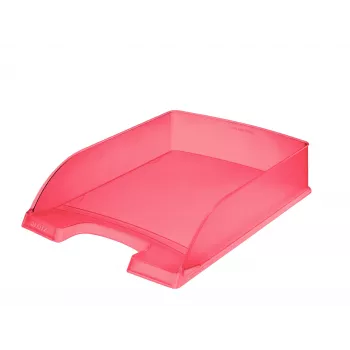 Leitz Briefablage Standard Plus Frosty Standard, Kunststoff, Rot, A4, 255 x 357 x 70 mm, 270 g