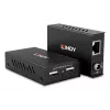 Lindy 100m 2 Port USB 2.0 Cat. 6 Extender, AV-Sender & -Empfänger, 100 m, Kabelgebunden, Schwarz