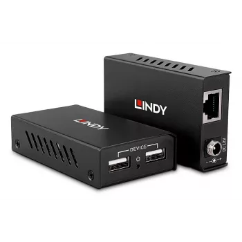 Lindy 100m 2 Port USB 2.0 Cat. 6 Extender, AV-Sender & -Empfänger, 100 m, Kabelgebunden, Schwarz