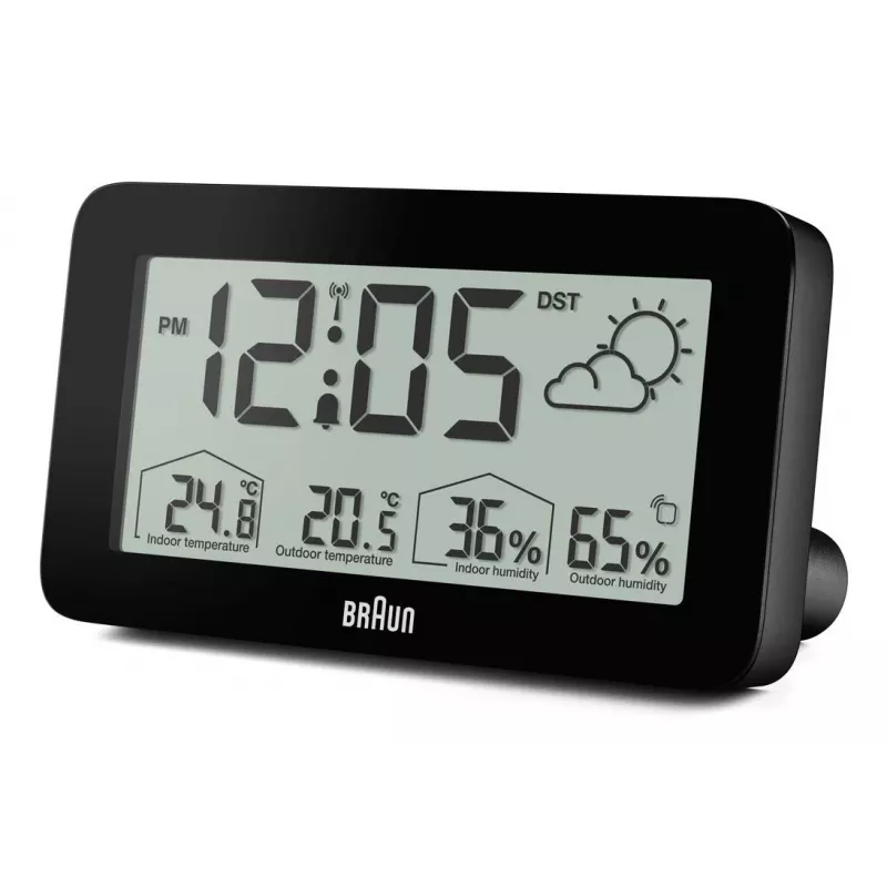 Braun BC13BP-DCF Funk-Wetterstation mit Uhr, schwarz