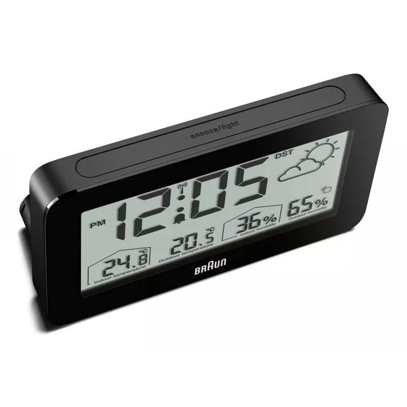 Braun BC13BP-DCF Funk-Wetterstation mit Uhr, schwarz