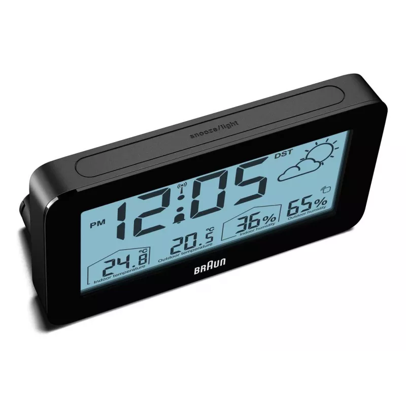 Braun BC13BP-DCF Funk-Wetterstation mit Uhr, schwarz